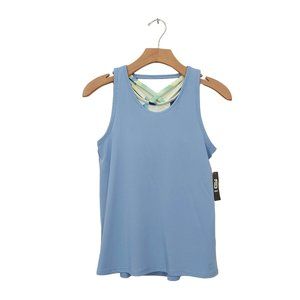 Ideology Athletic Tank Top Womens Large Open Back Breathable Lightweight Blue